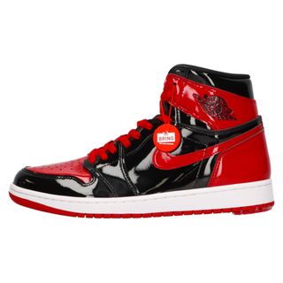 ナイキ(NIKE)のNIKE ナイキ AIR JORDAN 1 RETRO HIGH OG BRED PATENT エアジョーダン1 パテントブレッド ハイカットスニーカー ブラック/レッド US9.5/27.5cm 555088-063(スニーカー)