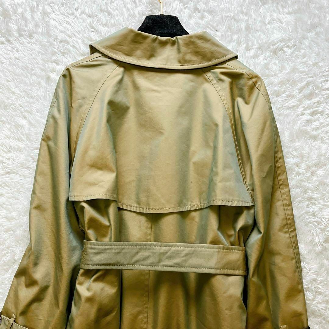 美品 ジーナシス BIGロングトレンチコート F カーキ 大きいサイズ ベルト 美品 ジーナシス BIGロングトレンチコート F カーキ 大きいサイズ ベルト