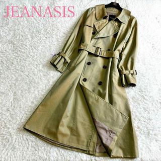 JEANASIS - 美品 ジーナシス BIGロングトレンチコート F カーキ 大きいサイズ ベルト