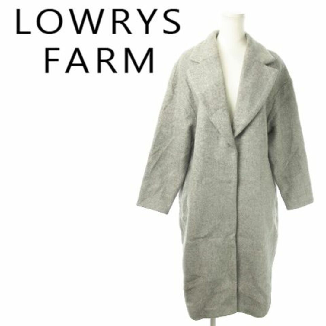 LOWRYS FARM(ローリーズファーム)のローリーズファーム ロング丈チェスターコート F グレー 231020AO1R レディースのジャケット/アウター(チェスターコート)の商品写真