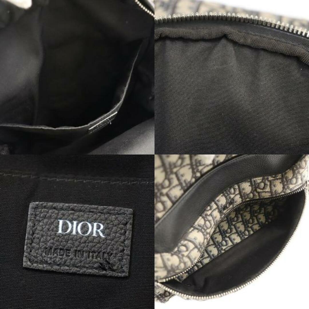 Christian Dior(クリスチャンディオール)のクリスチャンディオール バックパック オブリーク 中古 ネイビー ブラック ジャガード レザー Christian Dior 【中古】 | 黒 紺 メンズ バック カジュアル ファッション リュックサック 鞄 ブランド Bランク メンズのバッグ(バッグパック/リュック)の商品写真