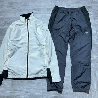 asics - asics アシックス ウィンドブレーカー 上下 セット L 裏地 ジャケット