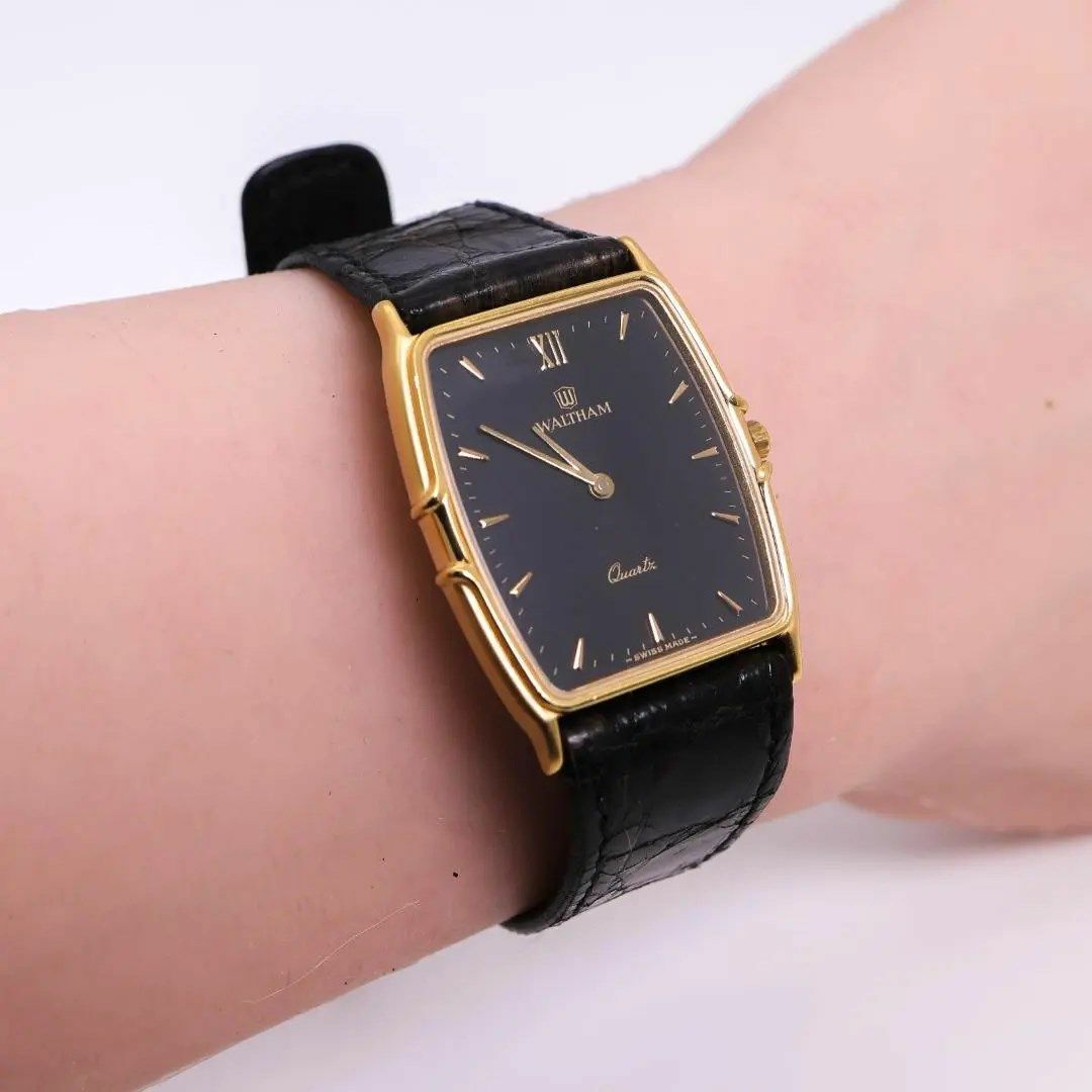 Waltham(ウォルサム)の《美品》WALTHAM 腕時計 ブラック サファイア ヴィンテージ n レディースのファッション小物(腕時計)の商品写真