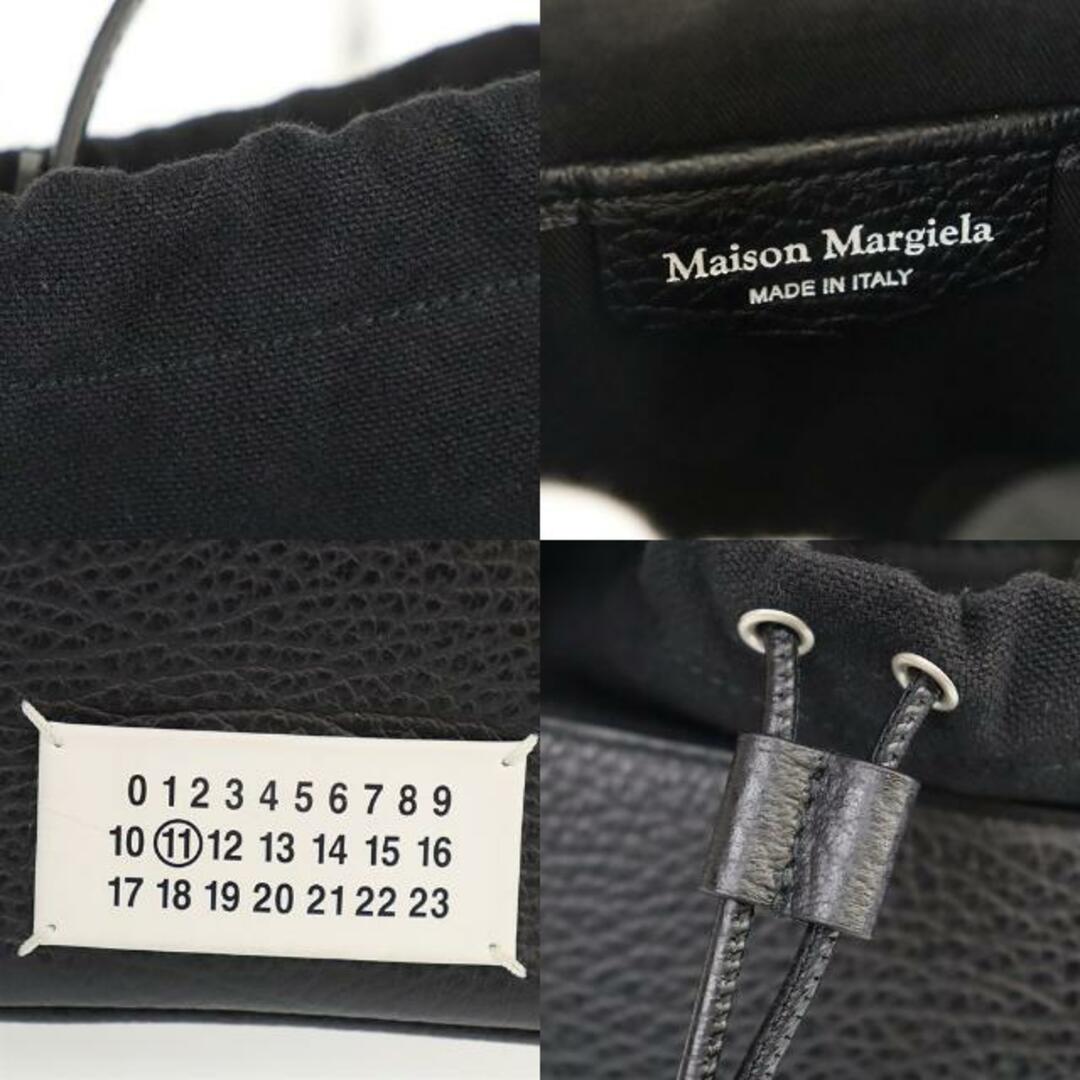 Maison Martin Margiela(マルタンマルジェラ)のメゾンマルジェラ ショルダーバッグ 5ACバケットバッグ S61WG0035 中古 ブラック レザー Maison Margiela 【中古】 | 2WAY ハンドバッグ 斜め掛け 巾着型 黒 シンプル バック メンズ ブランド ファッション 鞄 カバン ランクA メンズのバッグ(ショルダーバッグ)の商品写真