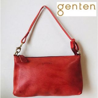 ゲンテン(genten)のゲンテン genten アクセサリーポーチ レザー ブラウン　ワンショルダー(ハンドバッグ)