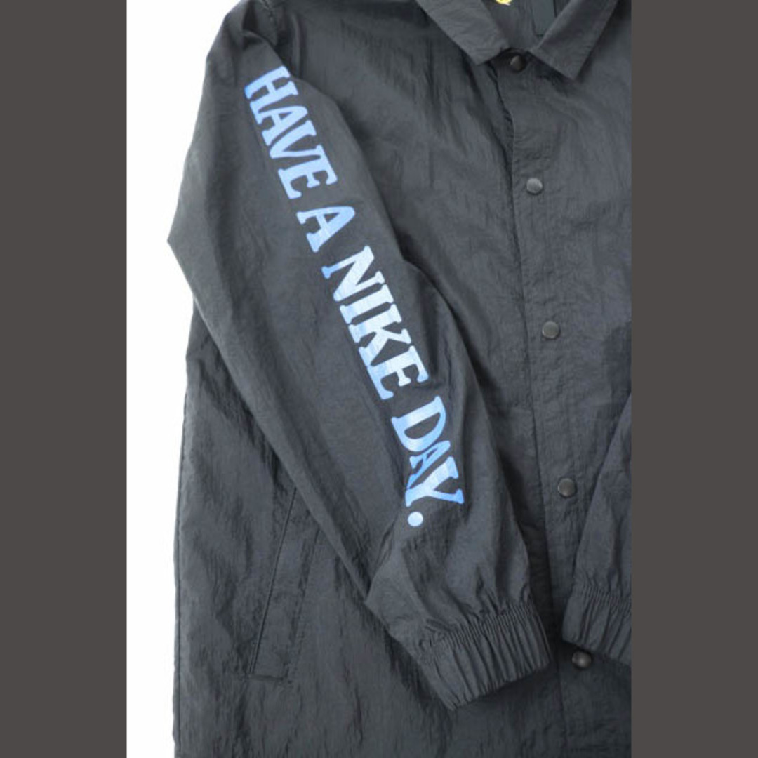 NIKE(ナイキ)のナイキ ロゴ 刺繍 袖 プリント ナイロン コーチ ジャケット XXL 黒 ● メンズのジャケット/アウター(ブルゾン)の商品写真