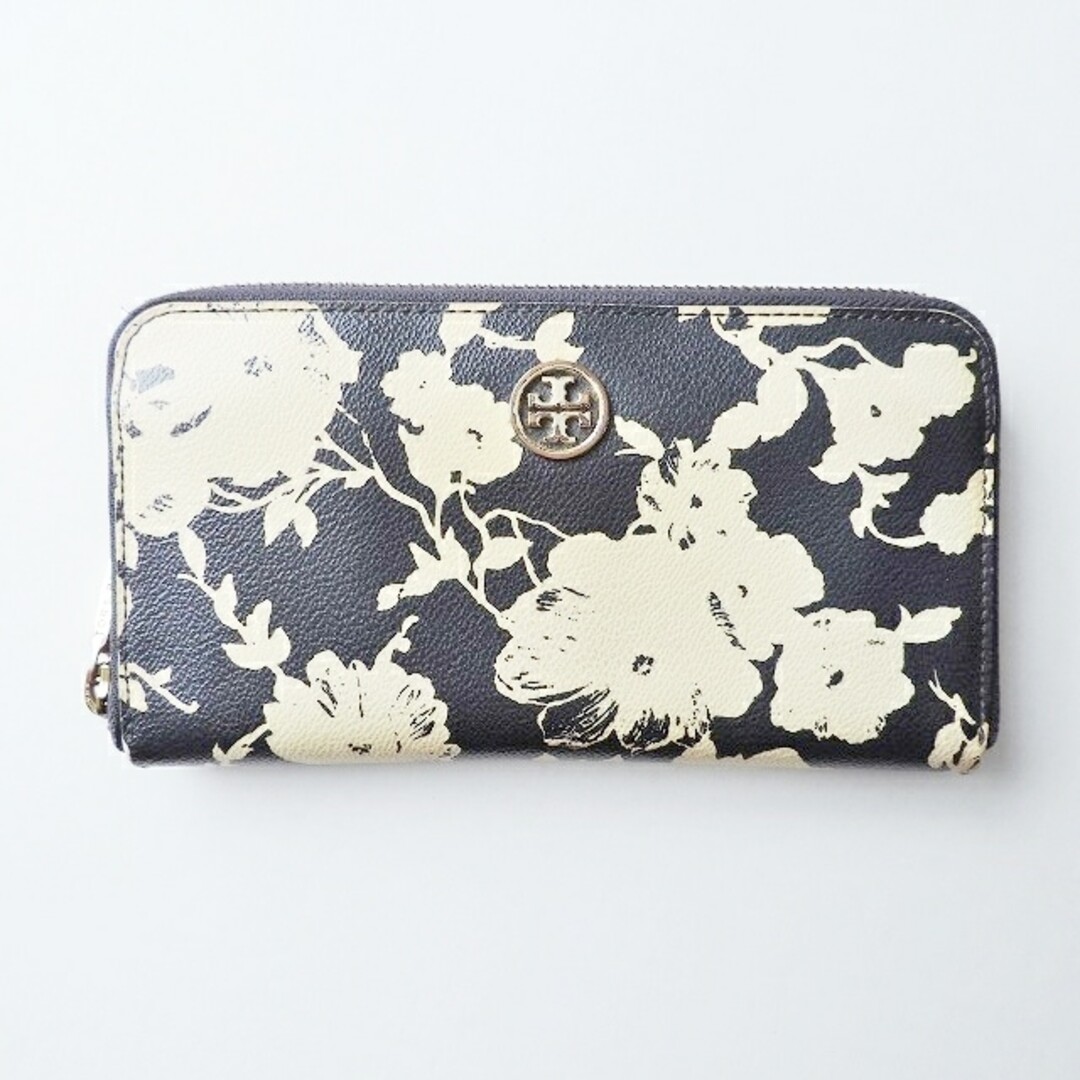 Tory Burch(トリーバーチ)のTORY BURCH(トリーバーチ) 長財布 - ダークネイビー×アイボリー ラウンドファスナー レザー レディースのファッション小物(財布)の商品写真