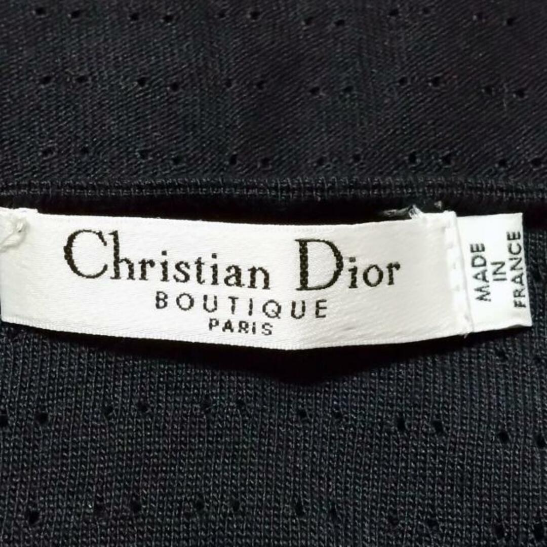 Christian Dior(クリスチャンディオール)のDIOR/ChristianDior(ディオール/クリスチャンディオール) 半袖セーター サイズ「42」I レディース - 黒 クルーネック/シルク/スパンコール レディースのトップス(ニット/セーター)の商品写真