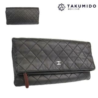 シャネル(CHANEL)のシャネル クラッチバッグ マトラッセ ココマーク 中古 ブラック シルバー金具 レザー CHANEL 【中古】 | カバン セカンドバッグ 黒 ユニセックス 鞄 ファッション ハイブランド ABランク(クラッチバッグ)