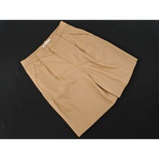 ザラ(ZARA)のZARA ザラ フェイクレザー タック キュロット ハーフ パンツ sizeS/ベージュ ◇■ レディース(ハーフパンツ)