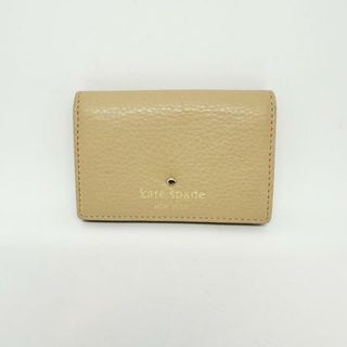 ケイトスペードニューヨーク(kate spade new york)のKate spade(ケイトスペード) 名刺入れ - PWRU2796 ベージュ レザー(名刺入れ/定期入れ)