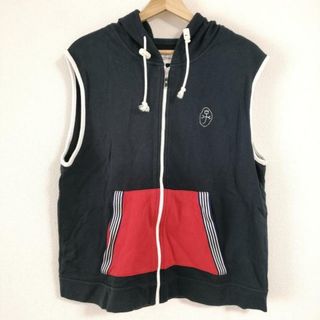 CastelbajacSport(カステルバジャックスポーツ) パーカー サイズ4 XL レディース - ダークネイビー×レッド×マルチ ノースリーブ(パーカー)