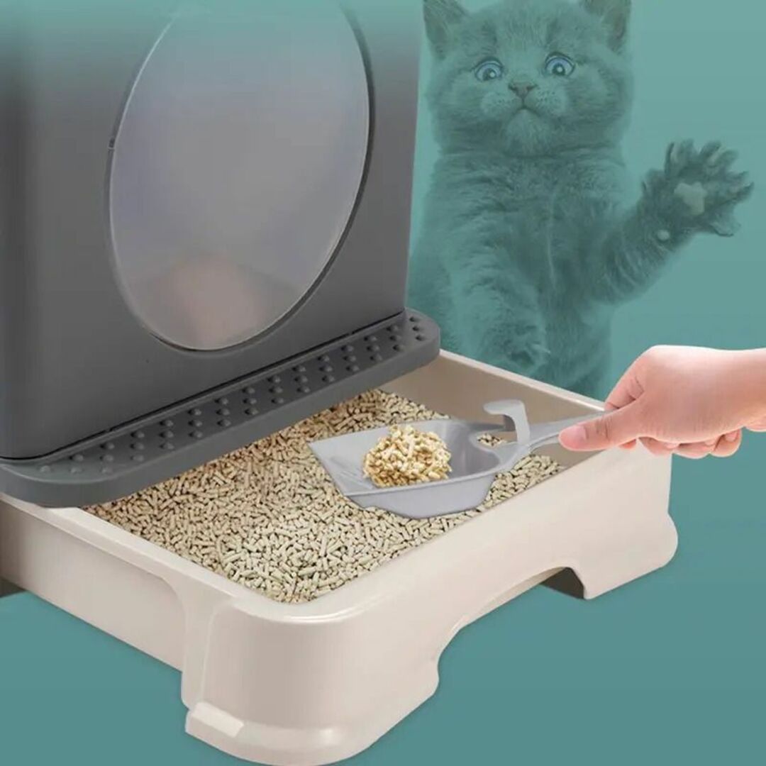 【ライトブルー】 キャットトイレ 折りたたみ式 猫用トイレ ペットトイレ  その他のペット用品(猫)の商品写真