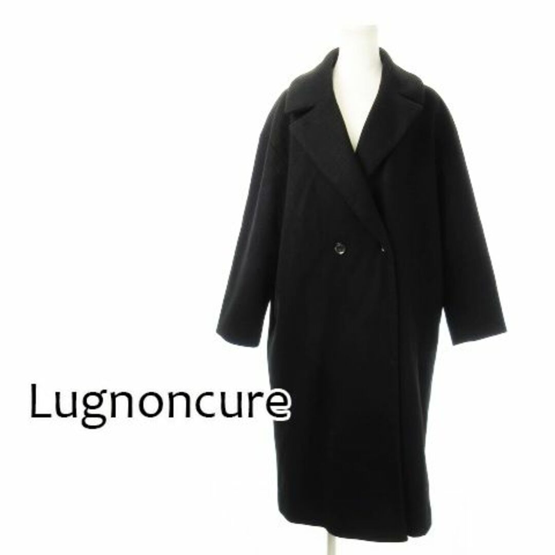 Lugnoncure(ルノンキュール)のルノンキュール オーバーサイズチェスターコート F 黒 231023CK2R レディースのジャケット/アウター(チェスターコート)の商品写真