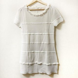 トゥービーシック(TO BE CHIC)のTO BE CHIC(トゥービーシック) ワンピース サイズ2 M レディース美品  - アイボリー 半袖/ミニ/フリル/メッシュ(その他)