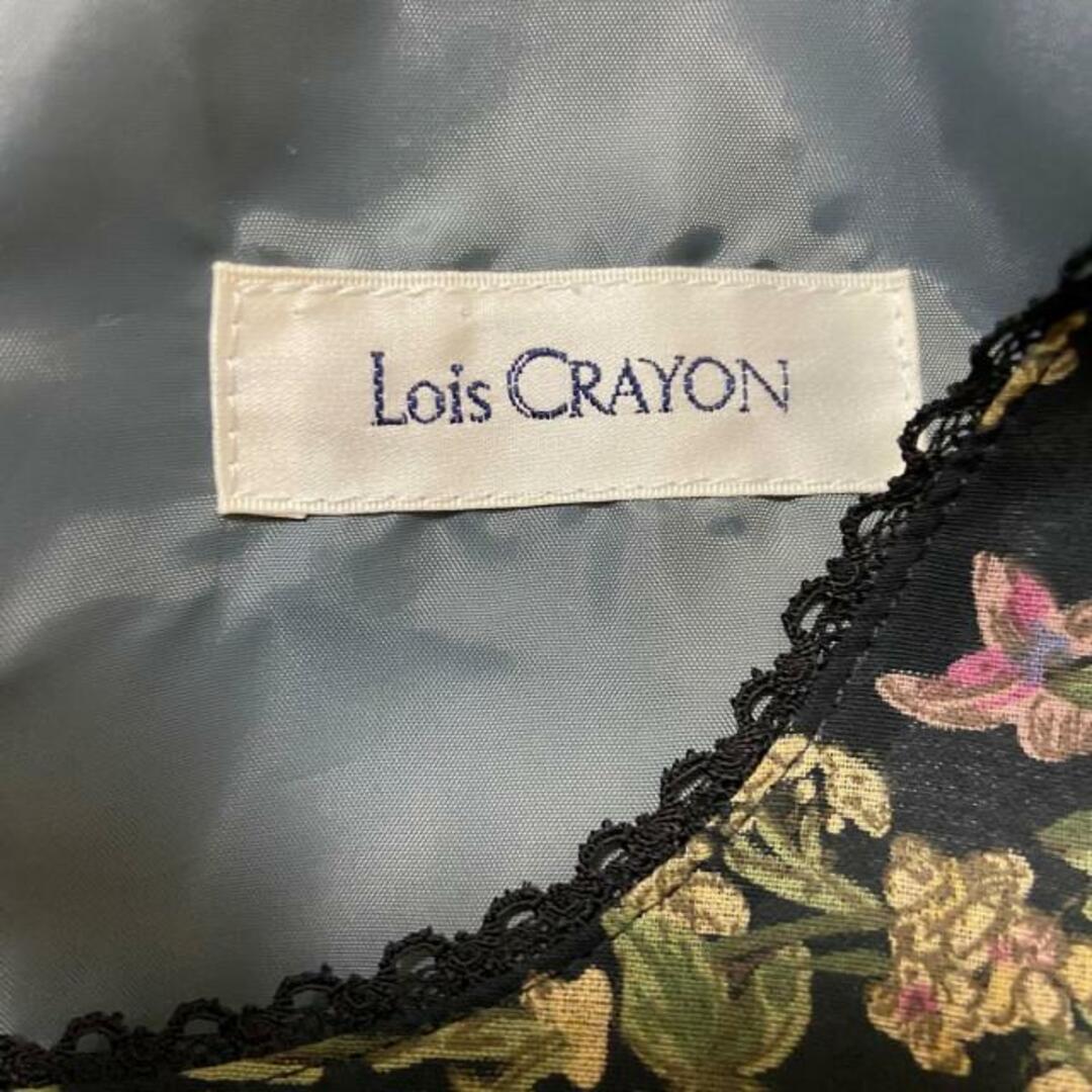 Lois CRAYON(ロイスクレヨン)のLois CRAYON(ロイスクレヨン) ワンピース サイズM レディース美品  - 黒×ダークグリーン×マルチ クルーネック/ノースリーブ/ロング/花柄 レディースのワンピース(その他)の商品写真