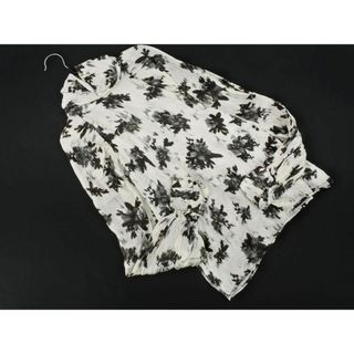 ザラ(ZARA)のZARA ザラ 総柄 ハイネック ブラウス シャツ sizeS/白 ■◇ レディース(シャツ/ブラウス(長袖/七分))