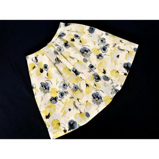 Rope Picnic ロペピクニック 花柄 Aライン 台形 スカート size38/白ｘ黄 ■◇ レディース