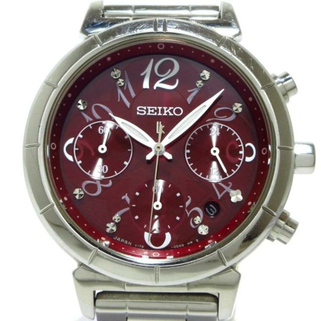 SEIKO(セイコー) 腕時計 ルキア V175-0CZ0 レディース クロノグラフ/20周年記念モデル ボルドー