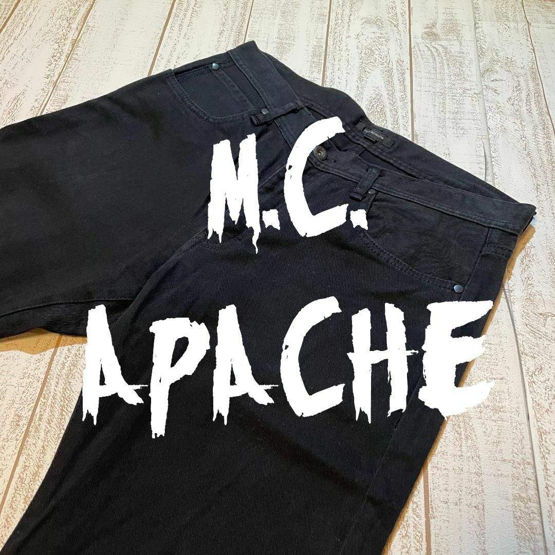 mc.apache(エムシーアパッシュ)の【mc.apache】エムシーアパッシュ ストレッチ ブラックデニムパンツ メンズのパンツ(デニム/ジーンズ)の商品写真