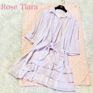 ローズティアラ(Rose Tiara)の新品タグ付 ローズティアラ シャツワンピース 46 2XL 大きいサイズ(ひざ丈ワンピース)