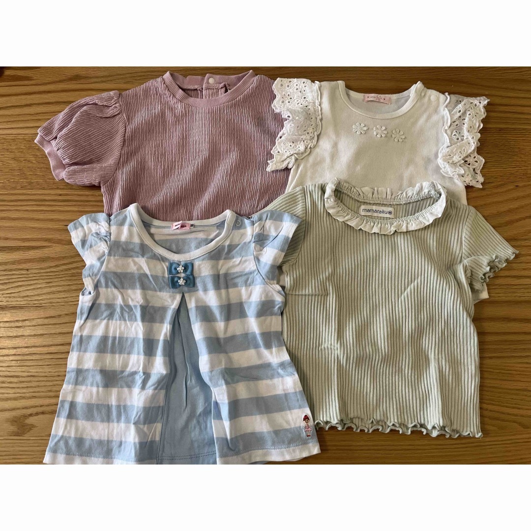 mikihouse(ミキハウス)のTシャツ4枚セット　80センチ キッズ/ベビー/マタニティのベビー服(~85cm)(Ｔシャツ)の商品写真