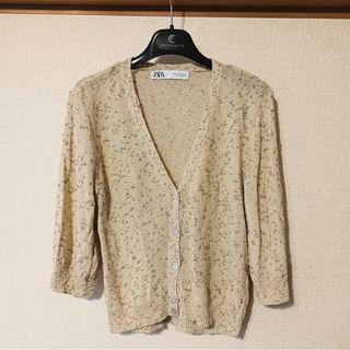 ザラ(ZARA)のZARA ゴールドラメ カーディガン キラキラカーディガン ボレロ(ボレロ)