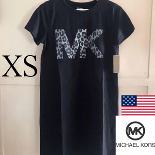 マイケルコース(Michael Kors)のレア 新品 マイケルコース USA レディース Tシャツ XS ワンピース 黒(Tシャツ(半袖/袖なし))