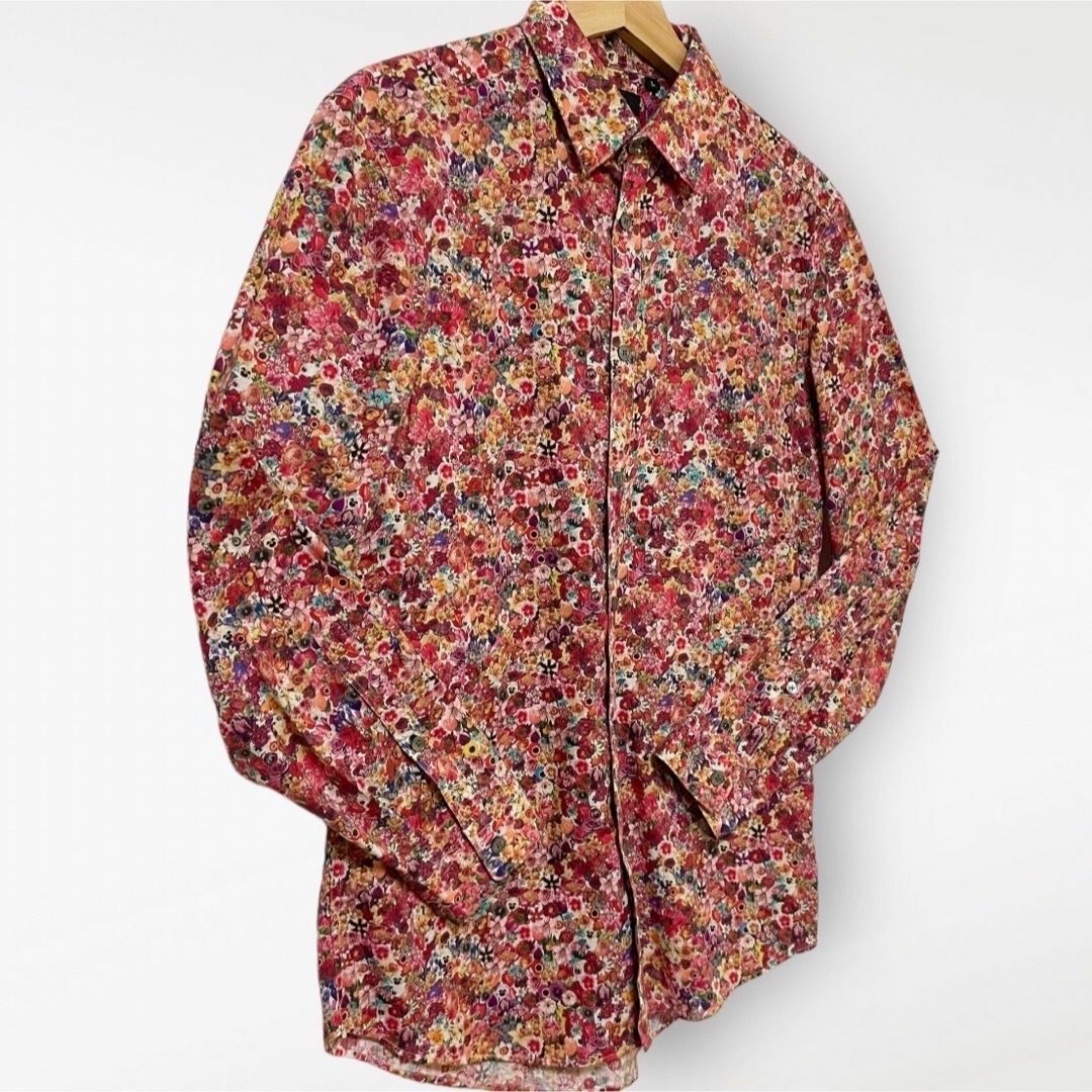 ポールスミス paulsmith メンズ 総柄 花柄 シャツ 赤 Lサイズ ポールスミス paulsmith メンズ 総柄 花柄 シャツ 赤 Lサイズ