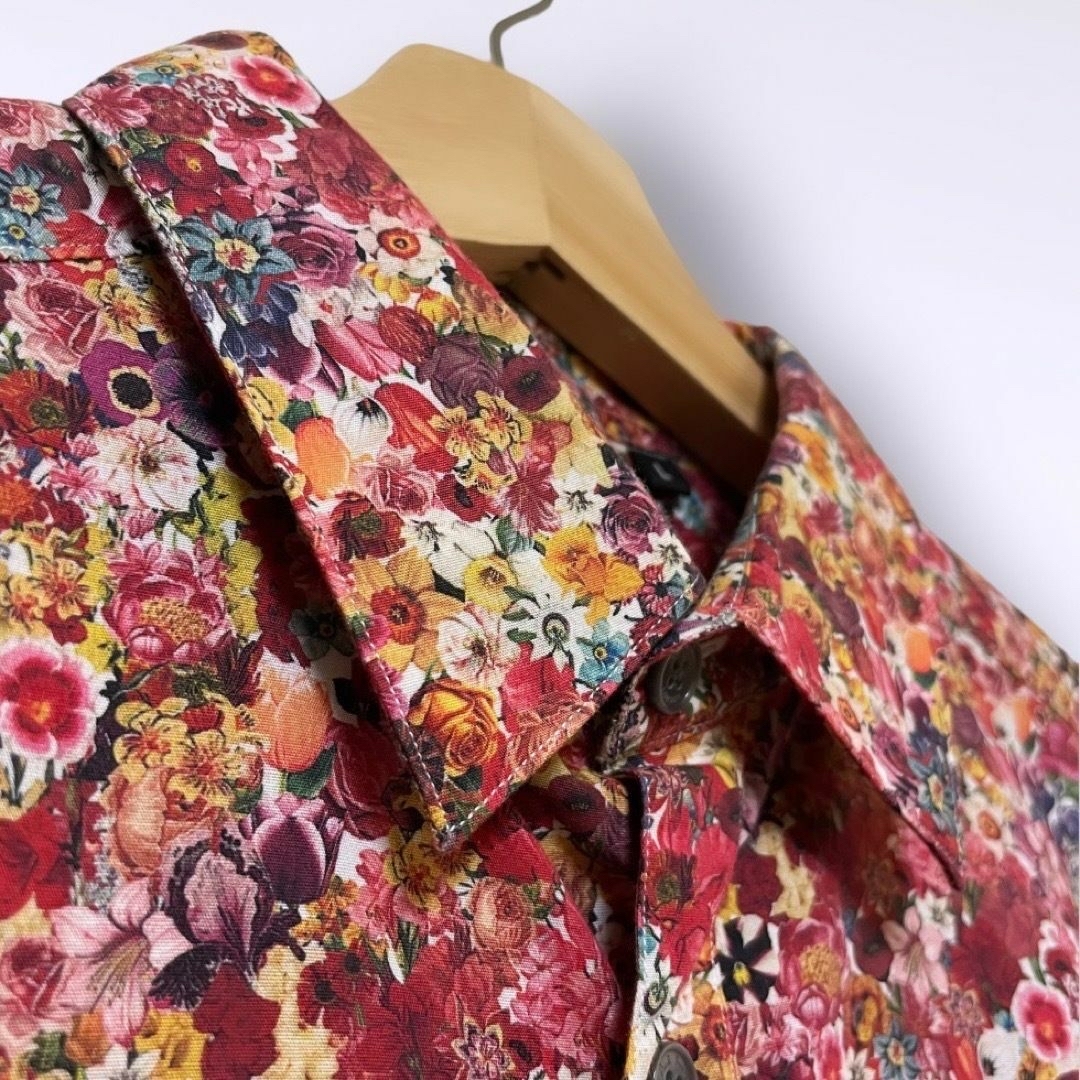 ポールスミス paulsmith メンズ 総柄 花柄 シャツ 赤 Lサイズ ポールスミス paulsmith メンズ 総柄 花柄 シャツ 赤 Lサイズ