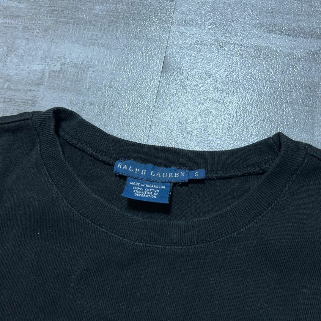 Ralph Lauren(ラルフローレン)のRALPH LAUREN ラルフローレン ぴちT リブ 伸縮性 Tシャツ 黒 S レディースのトップス(シャツ/ブラウス(半袖/袖なし))の商品写真