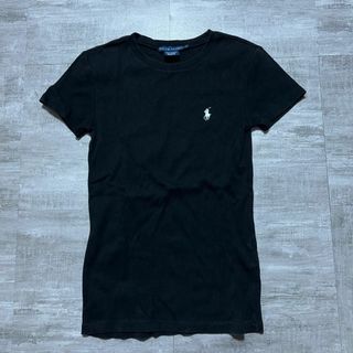 Ralph Lauren - RALPH LAUREN ラルフローレン ぴちT リブ 伸縮性 Tシャツ 黒 S