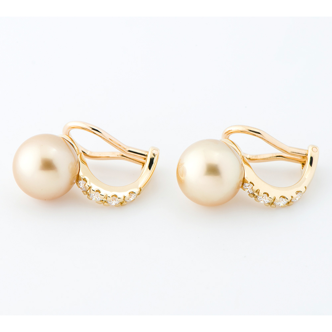 MIKIMOTO(ミキモト)のミキモト 9.2/9.3mm ゴールデンパール(南洋真珠)   イヤリング レディースのアクセサリー(イヤリング)の商品写真