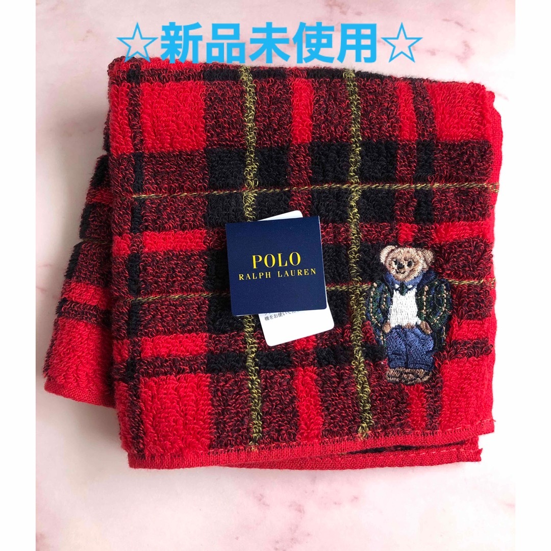 POLO RALPH LAUREN(ポロラルフローレン)の☆新品未使用☆RALPH LAUREN ポロベア🧸ミニタオル ハンカチ レディースのファッション小物(ハンカチ)の商品写真