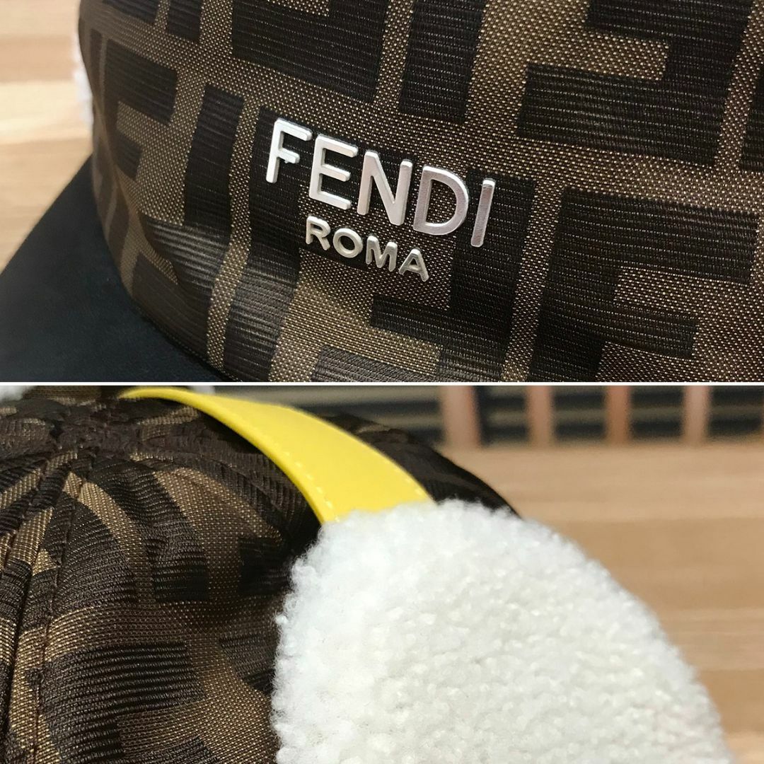 FENDI(フェンディ)の美品 フェンディ FF柄 ズッカ柄フライトキャップ パイロットキャップ Mサイズ レディースの帽子(キャップ)の商品写真