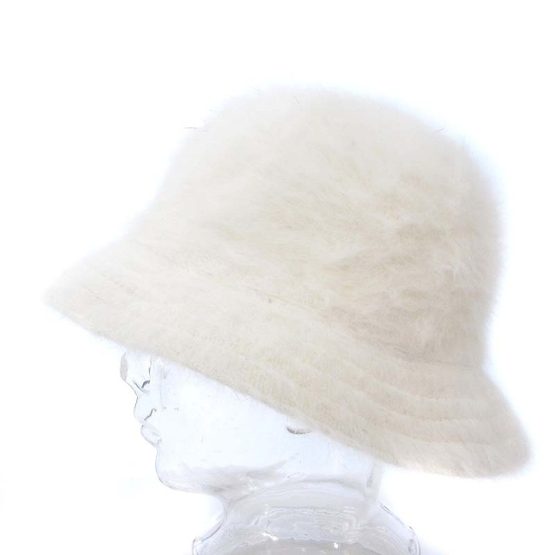 KANGOL(カンゴール)のカンゴール バケットハット 帽子 シャギー ロゴ 刺繍 アンゴラ 白 XL レディースの帽子(その他)の商品写真