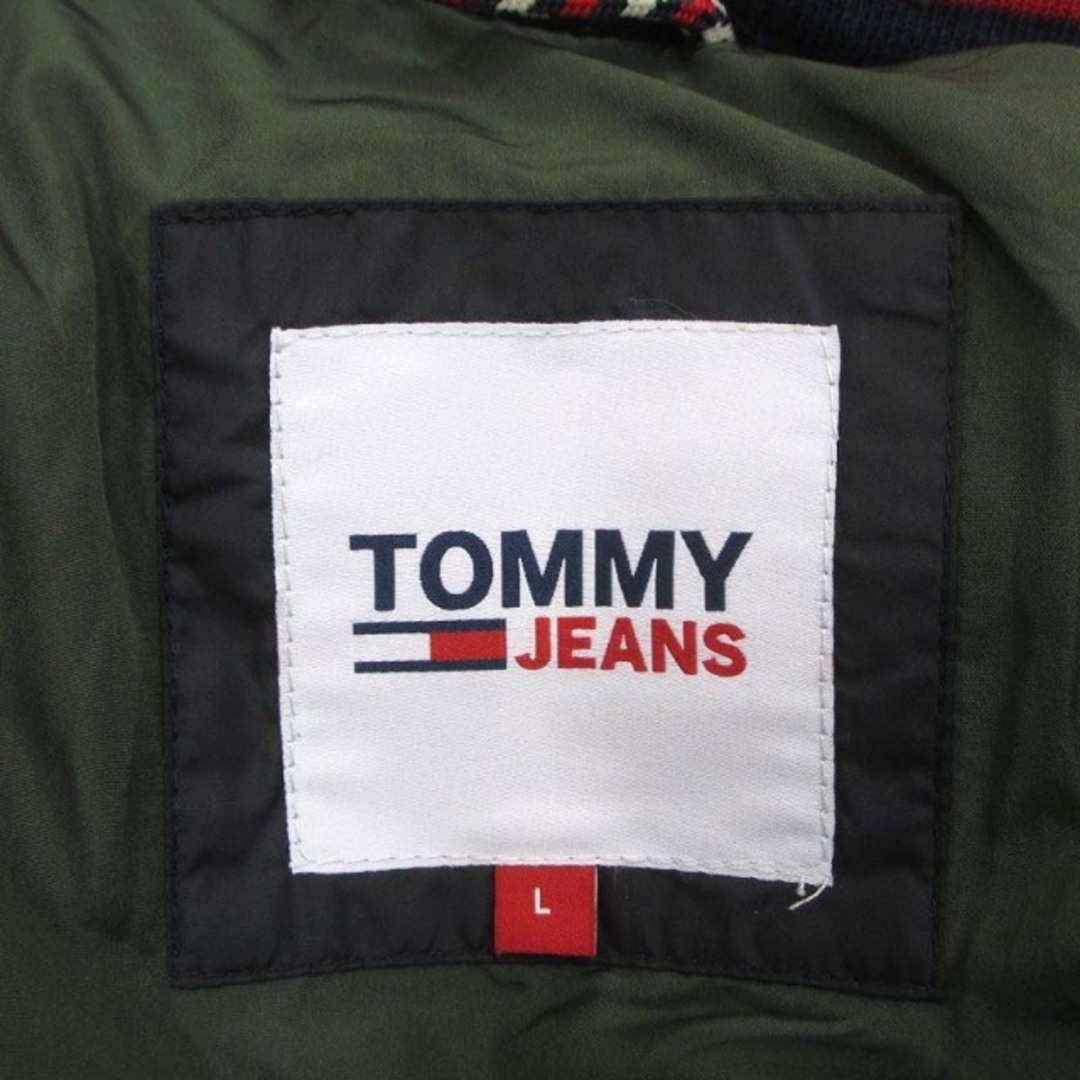 TOMMY(トミー)のトミー ジーンズ ダウンジャケット ジップアップ ロゴ ワンポイント 黒 L メンズのジャケット/アウター(ダウンジャケット)の商品写真