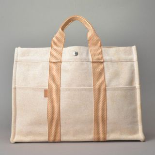 Hermes - HERMES◇エルメス ニューフールトゥMM トートバッグ オレンジ キャンバス