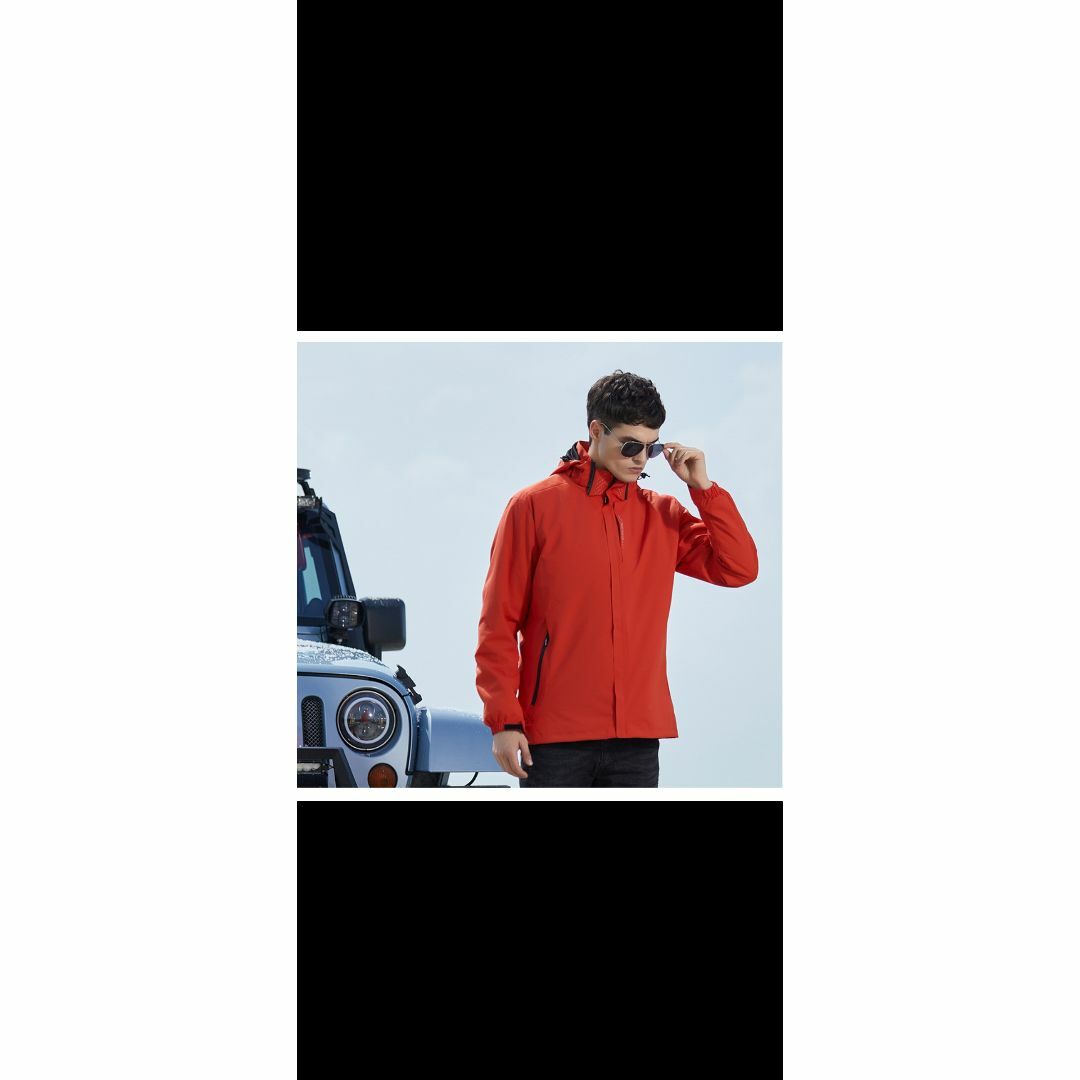 アウトドアウェア ウインドブレーカー 冬 登山服 レッド 赤 Ｌ メンズのジャケット/アウター(ブルゾン)の商品写真