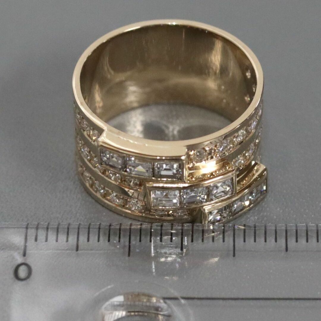 K18PGダイヤモンドリング D0.95 D0.53 8.5g #12 レディースのアクセサリー(リング(指輪))の商品写真