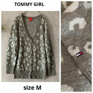 トミーガール(tommy girl)のtommy girl アニマル柄カーディガン グレー(カーディガン)