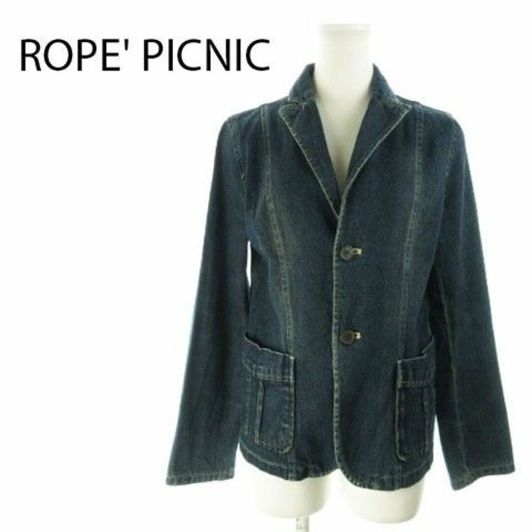 Rope' Picnic(ロペピクニック)のロペピクニック テーラードジャケット デニム 38 青 220203AH11A レディースのジャケット/アウター(テーラードジャケット)の商品写真