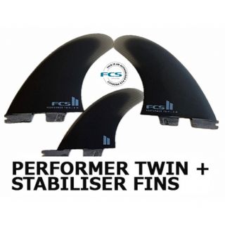 エフシーエス(FCS)のFCS2 PERFORMER TWIN + STABILISER FINS 新品(サーフィン)