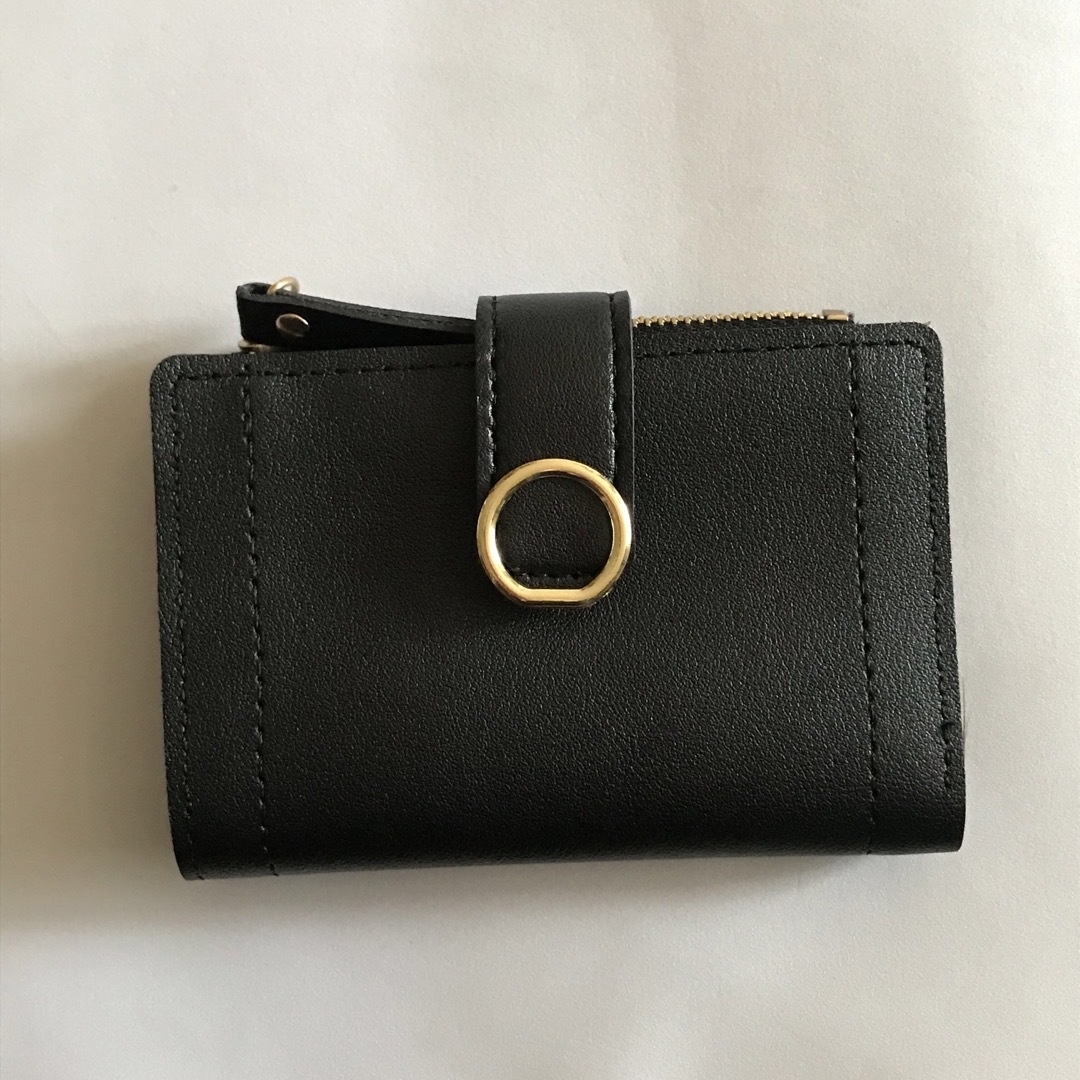 二つ折り財布 ブラック レディースのファッション小物(財布)の商品写真