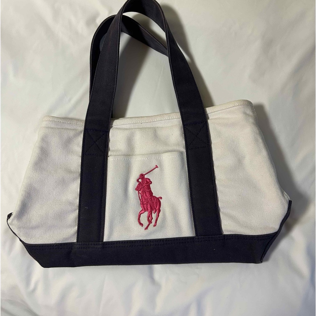 POLO RALPH LAUREN(ポロラルフローレン)のポロラルフローレン　トートバック　ピンク刺繍 レディースのバッグ(トートバッグ)の商品写真