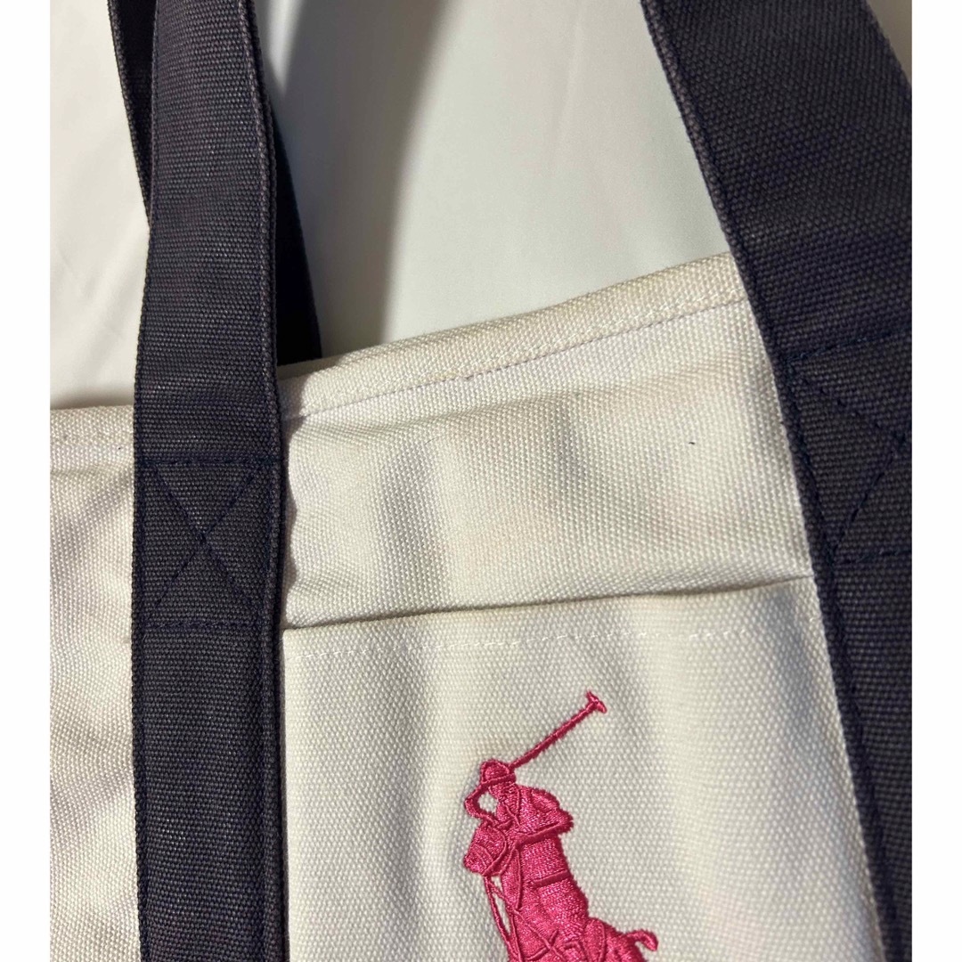 POLO RALPH LAUREN(ポロラルフローレン)のポロラルフローレン　トートバック　ピンク刺繍 レディースのバッグ(トートバッグ)の商品写真