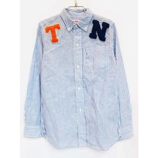 [デニム＆ダンガリー/DENIM DUNGAREE/D＆D]140cm 長袖シャツ ブルー×白 麻混【中古】子供服 キッズ kids ジュニア 男の子 春 tops 322042(シャツ/カットソー)