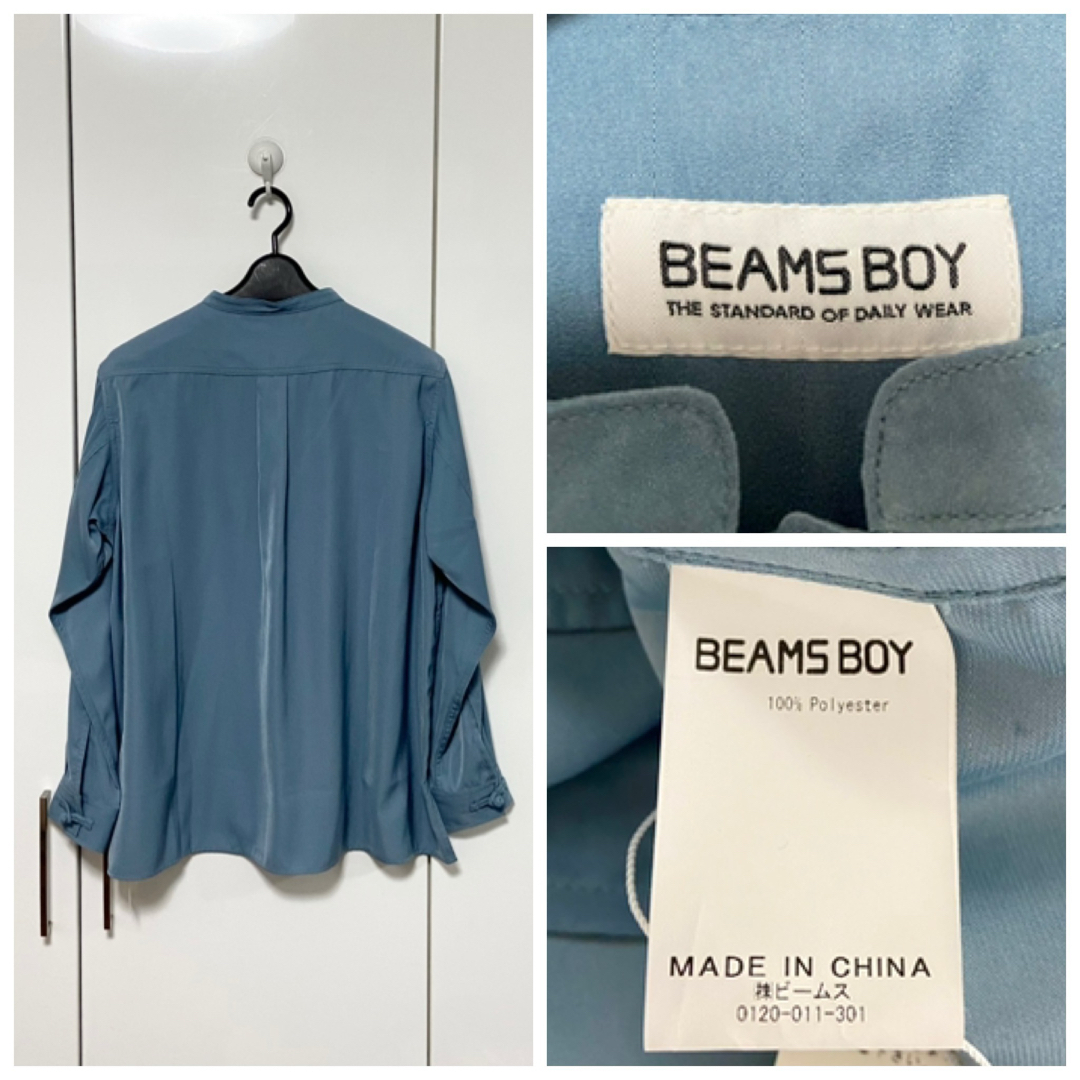 BEAMS BOY(ビームスボーイ)の新品 BEAMS BOY サテン チャイナ シャツ 定価14080円 レディースのトップス(シャツ/ブラウス(長袖/七分))の商品写真