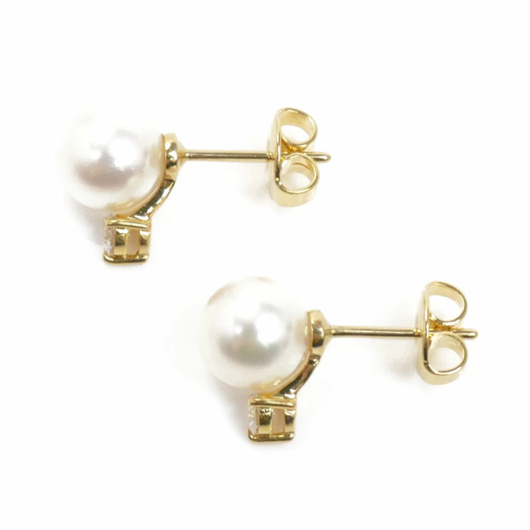 MIKIMOTO(ミキモト)のMIKIMOTO ミキモト K18YG イエローゴールド ピアス アコヤパール約7.5mm/約7.4mm ダイヤモンド 2.7g レディース【中古】【美品】 レディースのアクセサリー(ピアス)の商品写真