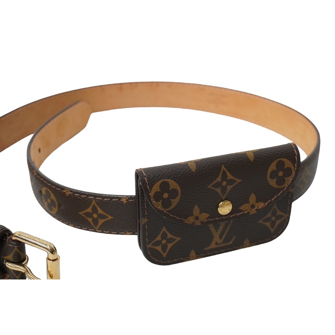 LOUIS VUITTON(ルイヴィトン)のLOUIS VUITTON ルイヴィトン ベルト サンチュール ポシェット ポーチ付き ブラウン 90/36 M6933U 美品 中古 60851 レディースのファッション小物(ベルト)の商品写真